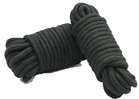 Bondageseil Bondage Seil Fesselseil SM Spielzeug Fesselspiele 2x10m Bondageseil SM Verwöhn-Flirter Körperfesseln Seil Bondage Requisiten Schwarz für Männer Frauen