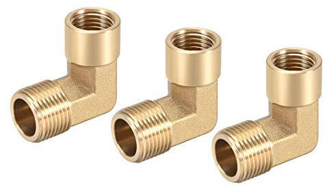 Racor de manguera de latón para codo de calle de 90 grados G3 / 8 macho X G1 / 4 hembra, 3 unidades