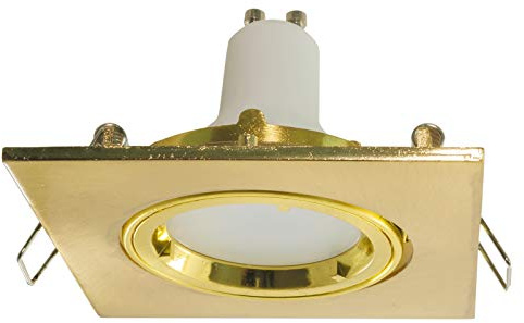 Foco dorado cuadrado orientable empotrable 8 cm luz difusa lámpara LED 8 W GU10 6000K