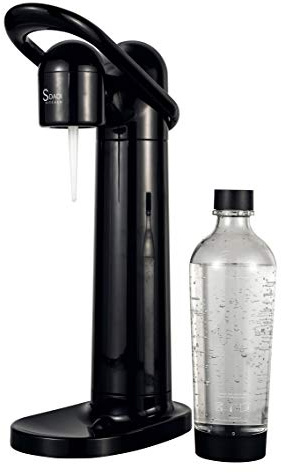 SDADI Sparkling Water and Soda Maker Seltzer Fizzy Drink Maker with 1L Re-usable BPA-free Carbonating Bottle（Without CO2 Cylinder） - Black