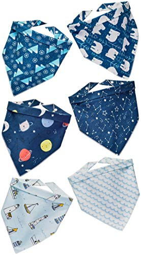 Chilsuesssy Baby Lätzchen 6er Halstücher Set 100% Baumwolle Lätzchen Dreieckstuch Baby Halstuch Spucktuch Unisex aus soft Bio-Baumwolle für Junge und Mädchen, Lätzchen C