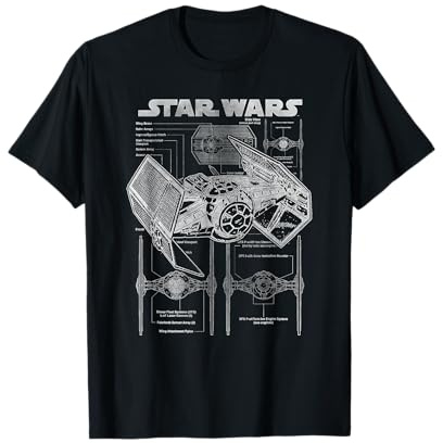 Star Wars TIE Fighter Blueprint Schematics T-Shirt