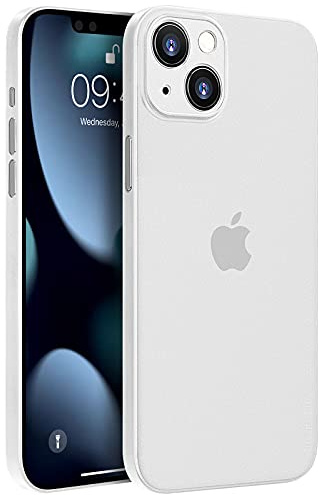 memumi Hülle für iPhone 13 mini, Mehrweg 0.3 mm dick, Slim Fit, Mattes Finish [rutschfest, Kratzfest]. Schutzhülle Extra Dünn Hardcase kompatibel mit iPhone 13 mini -Trans-Weiß(5.4 inch,2021)