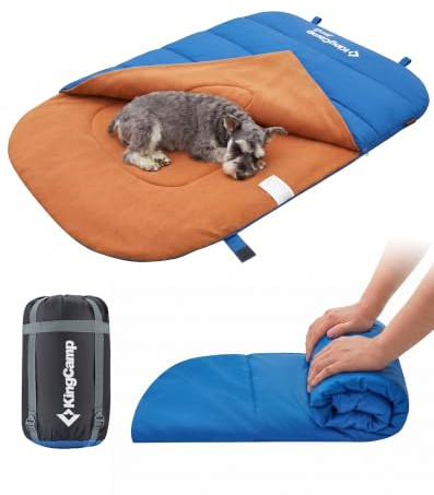 KingCamp Hundeschlafsack,2-in-1 Hundedecke & Hundematte | Weiches Fleece,Wasserabweisend,110x70cm, Leicht Verstaubar für Drinnen & Draußen Camping