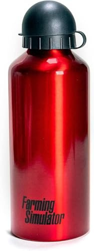 Farming Simulator Trinkflasche | Trinkbecher für kalte Getränke, Inhalt 600 ml, aus Aluminium, rot