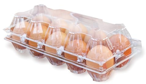 eivolution ClearPack 10er Eierschachtel für Hühnereier in den Größen S, M & L - Recycelt - Kunststoff - Platzsparend stapelbare Eierkartons - 100 Stück