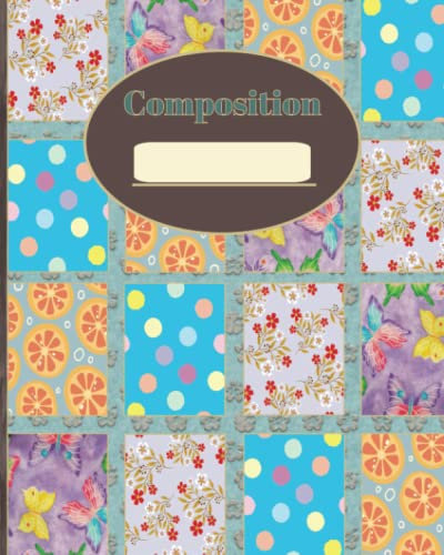 Patchwork Composition Book: 120 Wide Ruled Pages
