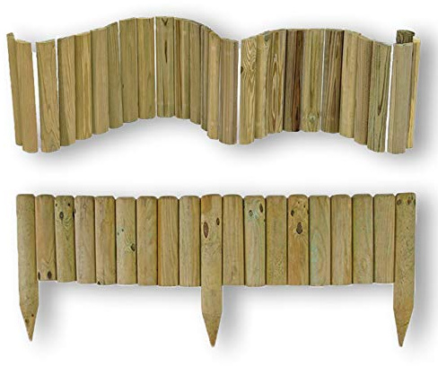 nextradeitalia 6PZ Bordure per AIUOLE Flessibile Ø 5 CM 250 X 20 H in Legno di Pino IMPREGNATO da Esterno per FIORIERE Giardini AIUOLA