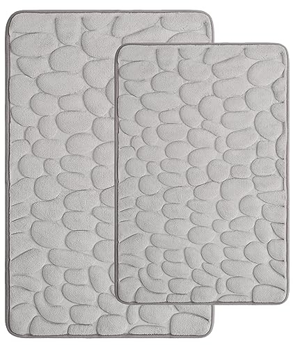 jianyana Memory Foam Badteppich 2-Teiliges Set Upgrade rutschfeste Badezimmermatten 40x60cm+50x80cm, Maschinenwaschbar Superweicher Badteppich Set