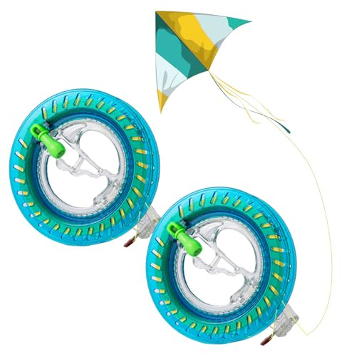 Liuer Drachenschnur, 2PCS Seilwinde Seilrolle mit 200m Drachenschnur,Fliegende Drachen Flying Kite Schnur Kite Line Winder,Durable Drachen Leine Mit Wickelbrett für Kinder Erwachsene