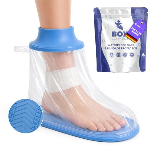 Box Commerce Waterproof Foot Cover for Shower - Reusable Foot Shower-Protector & Waterproof Shower Boot – Durable Watertight Seal for Adult Foots, Cast, Bandage & Wound Protection