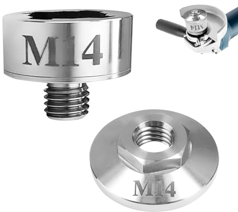 2 Pièces Meuleuse Accessoires, Adaptateur Fileté M14 + 5/8-11 Contre-écrou à Bride M14, Acier Inoxydable Disqueuse Outillage, Outils de Ponçage du Bois, pour Meuleuse D'angle