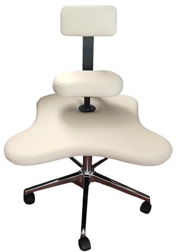 ENHEN Kniestuhl Bremsrichter Kniete Bürostuhl, Ergonomische Kreuzstühle mit Verstellbarem Neigungswinkel und Mittlerer Rücken, Moderner Bequemer Armless Game Stool (Color : White), 78951