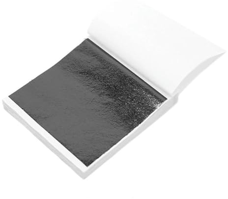 QIUMING 100 Blatt 9 x 9 cm Nachahmung Gold Silber Folie Papier Blattvergoldung für DIY Kunst Handwerk Nagel Harz Geburtstag Party Hochzeit Dekorationen