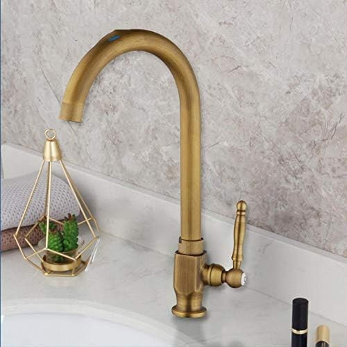 Antike Messing-Küchenarmaturen, 360-Grad-Drehgelenk, Kupfer, Für Badezimmer, Waschbecken, Waschbecken, Wasserhahn, Kran, Nur Kaltwasserhahn