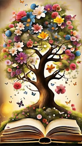 ARTGOTO Diamond Painting Erwachsene 40x70cm Baum des Lebens Buch