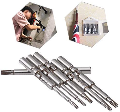HOHXEN 6pcs 800 t6-t15 1/10,2 cm gambo tondo cacciavite elettrico punte per cacciavite Torx 60 mm