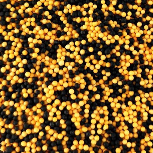 Streuselheld Nonpareille Halloween 120g Zuckerstreusel in Gelb und Schwarz | gruselige Sprinkles als Topping für Monster Muffins essbare Deko-Streusel für gruselige Cupcakes oder Halloween-Kekse
