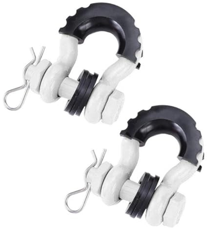 Lot De 2 Manilles d'ancrage en D 5/8 pour Équipement De Remorquage 28660 LB Crochet de remorquage(Argent)