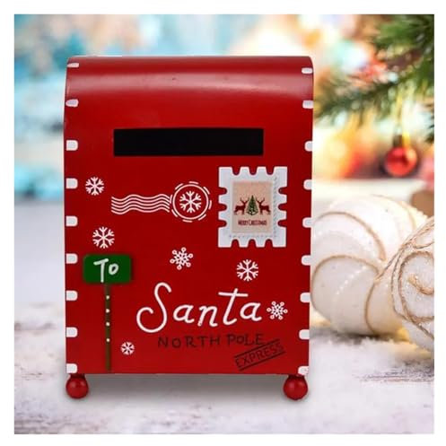BoîTe Aux Lettres Boîte aux lettres de Noël Livraison de messages Express Ornements en fer Boîte aux lettres de Noël créative Décorations de ferme de jardin extérieur BoîTe Aux Lettres Murale Verrouil