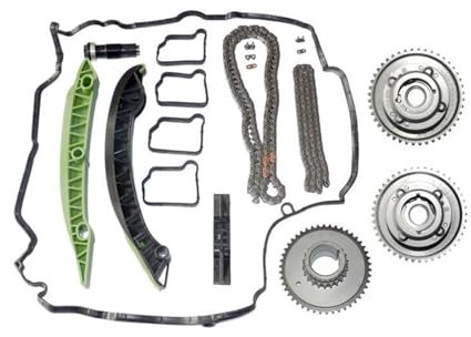 Qdkpgls Compatible con W203 W204 SLK250 E250 M271 C200 2710501400 2710503347 2710501500 2710503447 Kit de Cadena de distribución del ajustador del árbol de levas