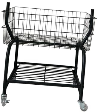 Llazsybz Chariot à Linge Roulant avec Organisateur de Roues pour Vêtements de Maison, Hôtel, Panier à Linge
