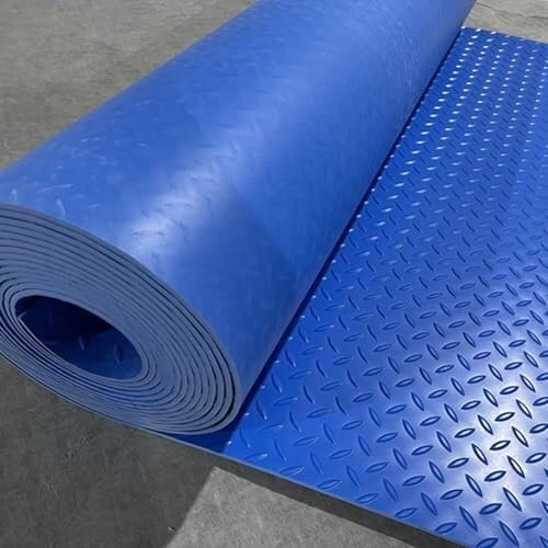 YYRHD-CZ Tapis De Sol en Caoutchouc Robuste, Revêtement De Sol De Garage De 6 Mm D'épaisseur, Imperméable Et Antidérapant, Adapté Aux Entrepôts, Ateliers, Etc(Blue,0.7x1m(2.3 x 3.3ft))