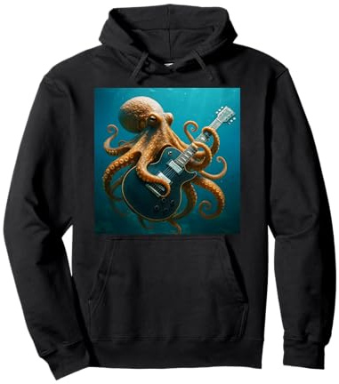 Fantasy Octopus spielt Gitarre Pullover Hoodie