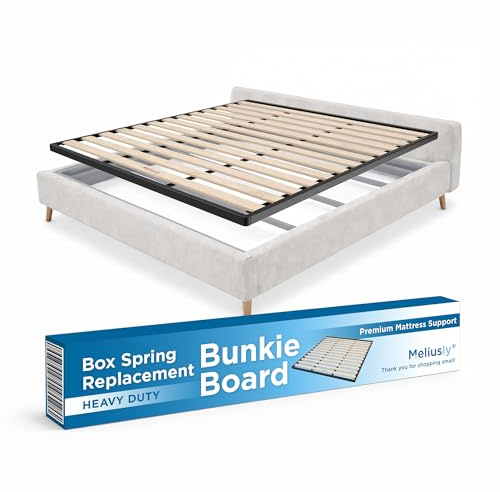 Meliusly Bunkie Board King Size (75.3x79.3'') Heavy Duty Bed Board, Under 3 Spacing, Bed Slats, Low Profile Box Spring Replacement, Flat Bed Support Board
