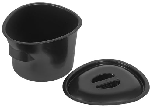 TEHAUX Pot de Chambre en Plastique 5 L Noir avec Couvercle Anti-Odeur Seau à Urine Compact et Léger pour Personnes Âgées Femmes Enceintes Usage Domestique et Hospitalier