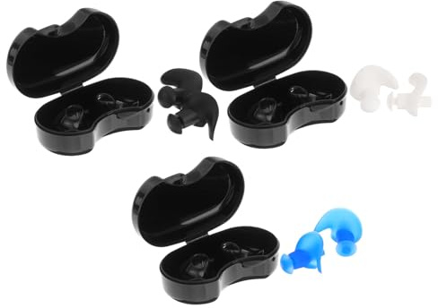 NOLITOY Bouchons D'oreille Étanches Portables 3 Paires en Silicone pour Natation Adulte Adaptés aux Sports Nautiques et Ski Nautique