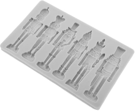CIYODO Stampo in Silicone Natalizio Schiaccianoci Soldato per Biscotti e Decorazioni di Torte, Antiaderente, Dettagliato, per Pasticceria e Artigianato Festivo di Natale