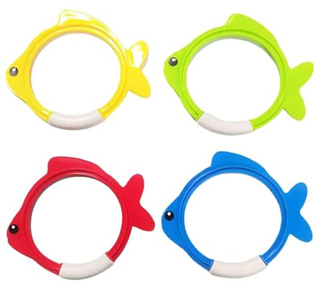 KIXZSAZ Anillos de Juguete de Entrenamiento Buceo duraderos, Herramientas para Piscinas subacuáticas, Desarrollo Habilidades natación para niños, Juguetes baño, Juguetes Piscina para