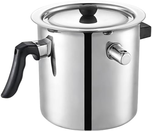 LSQXSS 1L Milchtopf mit Deckel für Erhitzen Milch und Soßen, Simmertopf Milchtöpfe aus 304 Edelstahl,für Gas Elektro Induktion,Doppelwandig Kochtopf Wasserbad Schmelztopf