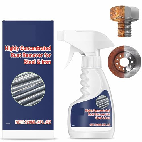 Convertitore Ruggine,Spray per Rimuovere la Ruggine,Potente Metallo Rimozione della Ruggines,Rust Instant Remover Spray,Multifunzionale Antiruggine Sprays,Antiruggine per Ferro,per Metalli,Auto,120ml