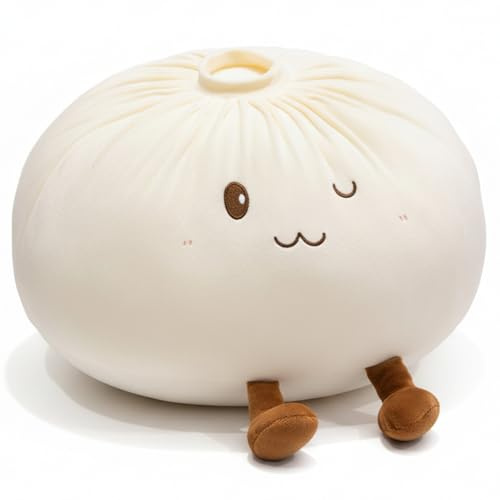 Qoidrfofse Almohada de Felpa con Bola de Masa, Divertido Animal de Peluche con Bola de Masa de 16 Pulgadas, cojín de Felpa Ultra Suave para niños, decoración de sofá y Dormitorio, 40 cm, Blanco