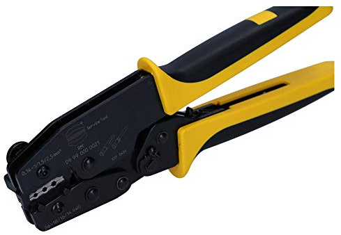 Harting 09990000021 Service-Crimpzange Han D, Han E inkl. Positionierer | Werkzeug fuer gedrehte Buchsen und Stiftkontakte, Crimpwerkzeug Han D 0,14-1,5 mm2 und Han E 0,5-2,5 mm2, Parallel-Crimpung