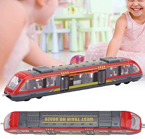 Zerodis Juguete de Tren, Simulación de Aleación Deslizante de Metal Fundido a Presión Vehículos Educación Cognitivo Juguete Cumpleaños (Rojo)