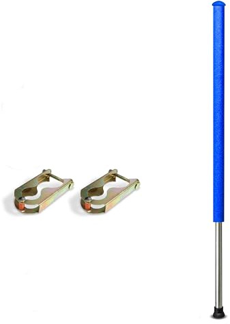Andreas Dell Trampolinstange, 1x Stange / 2x / 3x / 4x Stangenlänge ca. 233cm für Sicherheitsnetz (Rund, Silber / Blau, Kinder und Jugendliche)