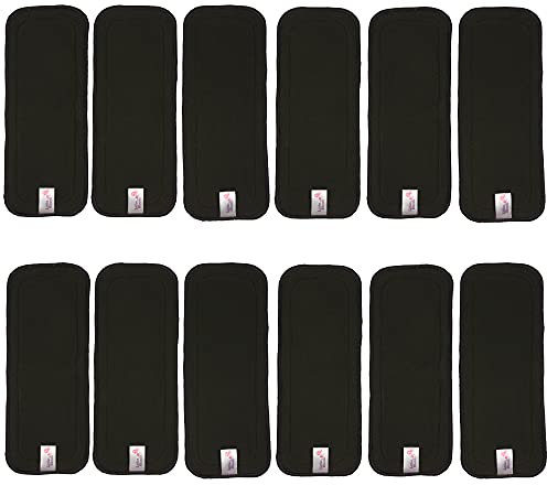 Littles and Bloomz BC12 Windeleinlage, wiederverwendbar, anthrazit, 12 Stück