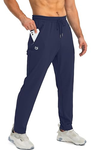 G Gradual Men's Sweatpants with Zipper Pockets Tapered Joggers for Men Athletic Pants for Workout, Jogging, Running (Navy, X-Large)