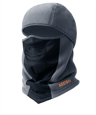 AstroAI Windproof Ski Mask, Winter Thermal Fleece Balaclava, Gray-L
