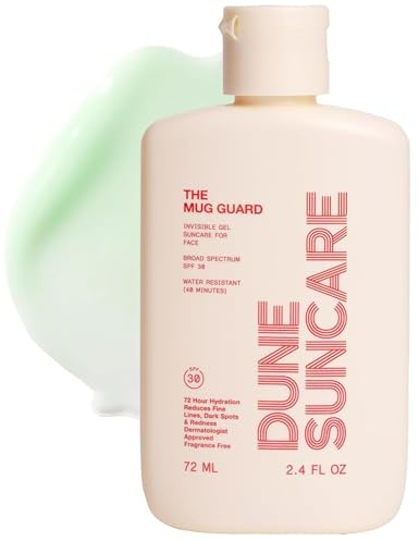 The Mug Guard Gel Sunscreen for Face - Reef Safe, Water-Resistant & Lightweight Sunscreen w/ 72 Hour Hydration - Anti-Aging, Non-Greasy Sunblock Lotion - Fragrance-Free SPF 30 Sun Lotion (2.4 Fl Oz)