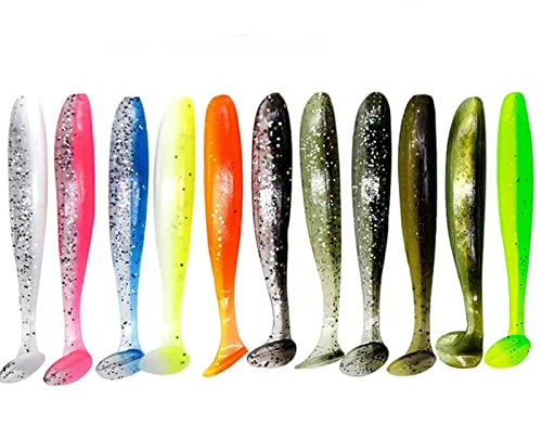 Kunstköder-Set, 11 Farben Gummiköder für Zander, Mini-Gummifisch-Set, Ultraleichter Gummiköder für Forelle, Barsch, Zander