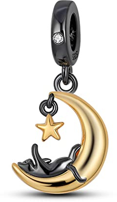 TINSLO Bead Charm Ciondolo Argento Sterling 925 con Cubic Zirconia Pendenti per Pandora Braccialetti, Compatibile con Braccialetti e Collane europei