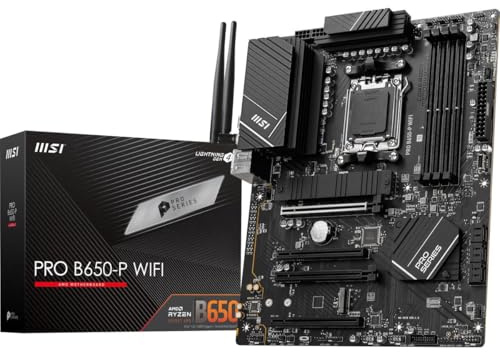 MSI PRO B650-P WiFi Mainboard, ATX - Unterstützt AMD Ryzen 7000 Serie Prozessoren, AM5 - DDR5 Memory Boost 6400+MHz/OC, 2 x PCIe 4.0 x16, 2 x M.2 Gen4, Wi-Fi 6E