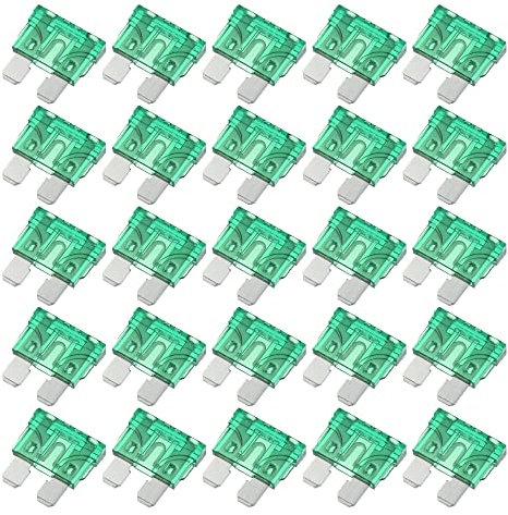 A ABSOPRO 25pz Lama Stile Fusibili 30A Lama Stile Fusibili per Auto Barca Verde