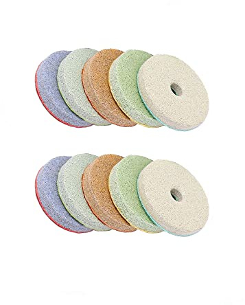 Tamponi per lucidatura in spugna da 80 mm, 10 pezzi da 3 pollici e 300 grana abrasiva, dischi per smerigliatura per pietra di marmo diamantata