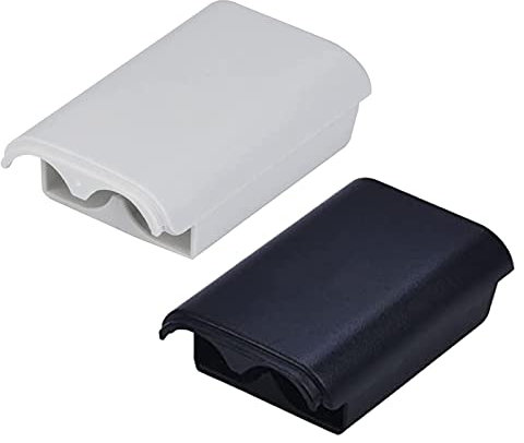 2 Pcs Battery Pack Cover Shell Case for Microsoft Xbox 360 Wireless Controller (Black, White)