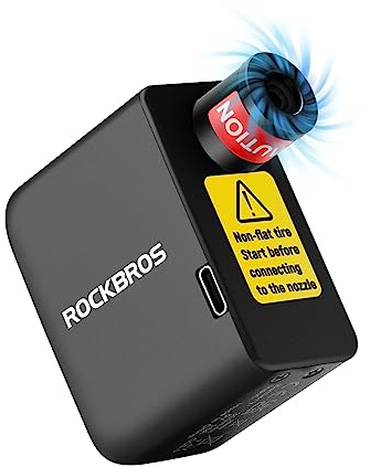ROCKBROS Elektrische Fahrradpumpe, 100PSI Tragbare Minipumpen Wiederaufladbarer 300mAh Kleine Kompressor für MTB Rennrad